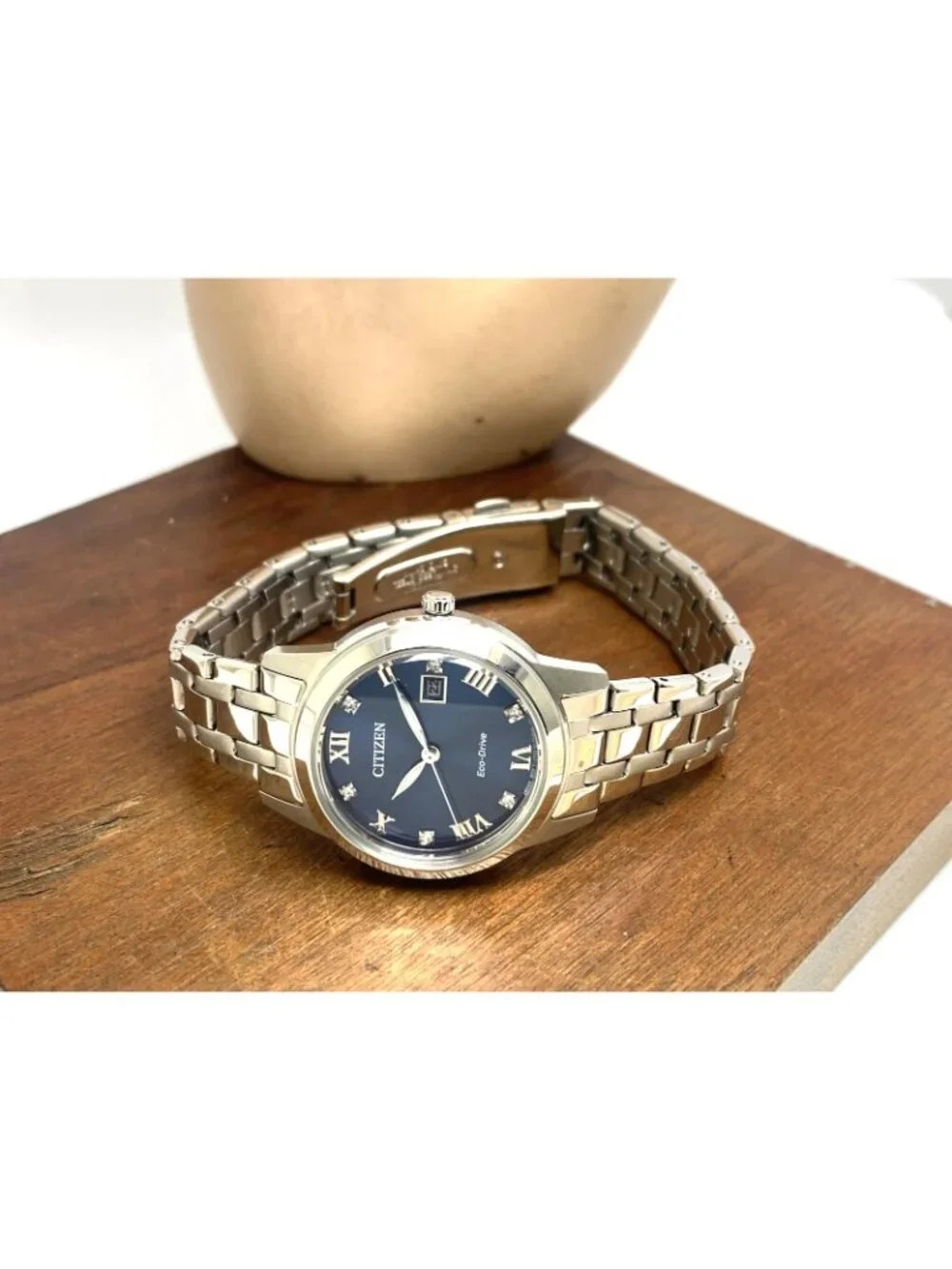 Citizen Women's Watch FE1240-57L Eco Drive Blue Dial Gemmed Silver Steel 29mm